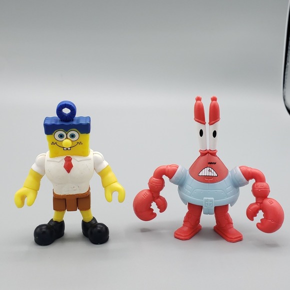 Imaginext Other - Genuine Imaginext Mr. Krab "Sir Pinch a lot" & Spongebob Collectible Toy Figures